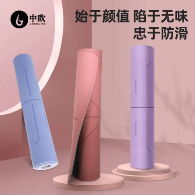健身房双层垫加厚6 8mm运动垫男女防滑跳舞地垫家用耐磨tpe瑜珈垫图4