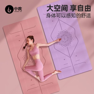健身房双层垫加厚6 8mm运动垫男女防滑跳舞地垫家用耐磨tpe瑜珈垫图2
