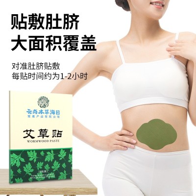云南本草海目 艾草贴肚脐贴 艾草艾灸贴纤姿贴轻姿贴艾灸贴盒装图3