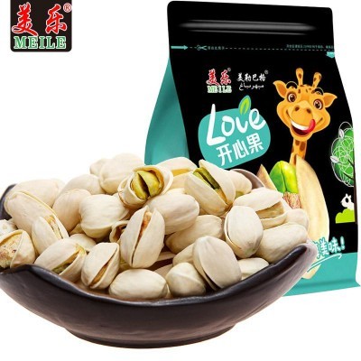 美乐新品 开心果250g 坚果干果炒货休闲零食 原色无漂白食品特产图5