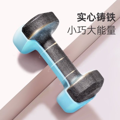 浸塑小哑铃女士健身家用器材瑜伽锻炼儿童小学男臂肌纯铁套装组合图2