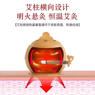 新款型艾灸盒随身灸家用圆形便携艾灸盒子工具全身通用小艾灸罐壶图4