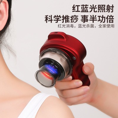 新款智能呼吸拔罐器电动升级红蓝光真空热敷疏通经络组合罐按摩仪图2
