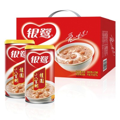 银鹭八宝粥桂圆莲子360g*12罐速食粥五谷杂粮整箱装休闲零食图5