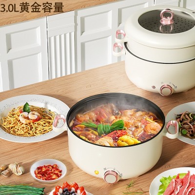 电煮锅家用多功能一体电火锅电炒菜炒锅不粘锅宿舍小电锅礼品批发图4