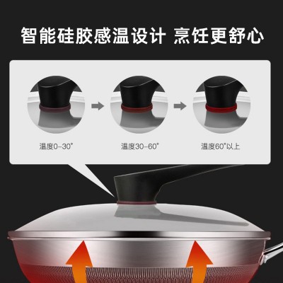 康巴赫炒锅蜂窝不粘锅316不锈钢炒菜锅32cm电磁炉燃气灶通用锅具图2