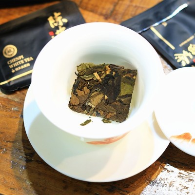 直播带货茶叶陈皮白茶福鼎老白茶寿眉陈皮小方片饼干茶一件代发图2