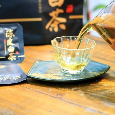 直播带货茶叶陈皮白茶福鼎老白茶寿眉陈皮小方片饼干茶一件代发图5