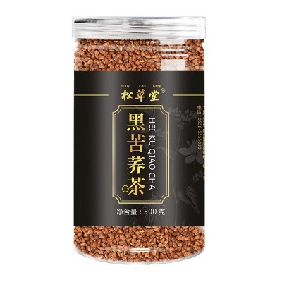 松草堂 黑苦荞 500g罐装 苦荞茶 荞麦茶 苦荞茶 酒店饭店茶叶图5