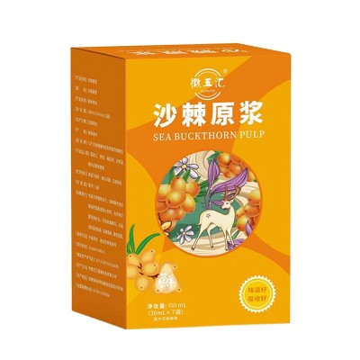 徽五汇沙棘果原浆补水提亮沙棘油冷榨原味沙棘汁维生素盒装沙棘图4