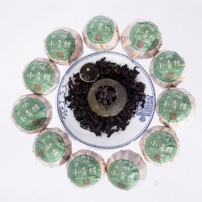 岭南茶厂新会天马生晒小青柑普洱茶陈香大红柑柠檬红茶加工生产图3
