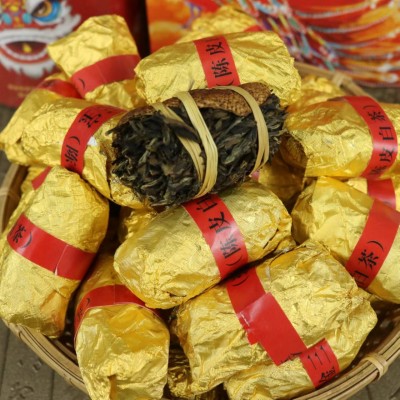三宝扎陈皮白茶 新会三宝茶 批发茶叶 广东特产礼盒装图3
