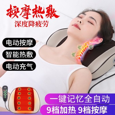 曲度腰椎按摩仪器腰部按摩器震动加热气动拉伸腰间盘全身背部靠垫图3