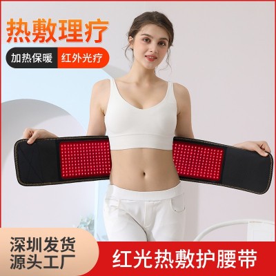 跨境发热暖腹护腰带新款保暖热敷电加热暖宫带远红外理疗红光腰带