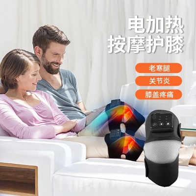 跨境电加发热护膝保暖膝盖关节热敷疼痛艾草按摩仪震动按摩护膝