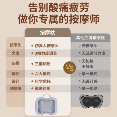 外贸工厂按摩枕颈椎多功能车载靠垫家用按摩仪肩颈揉捏按摩器批发图4