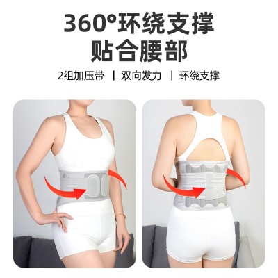 环绕支撑护腰带 曲度记忆钢板反撑加压带 立体高弹透气磁石腰腹带图2