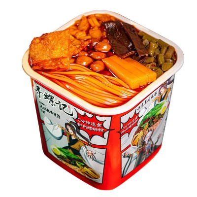 寻螺记280g三分钟速食冲泡螺狮粉广西柳州螺蛳粉酸辣粉桶装批发图5