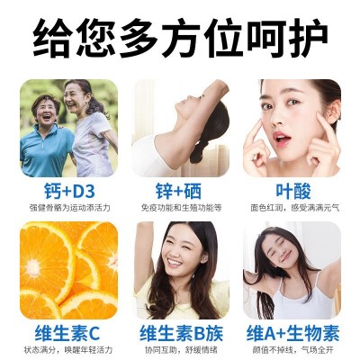 北京同仁堂内廷上用多种维生素矿物质咀嚼片蓝帽保健品批发图5