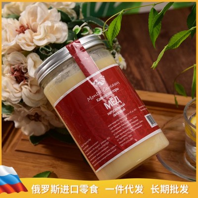 批发俄罗斯原装进口椴树蜜雪蜜1000g/瓶 一件代发
