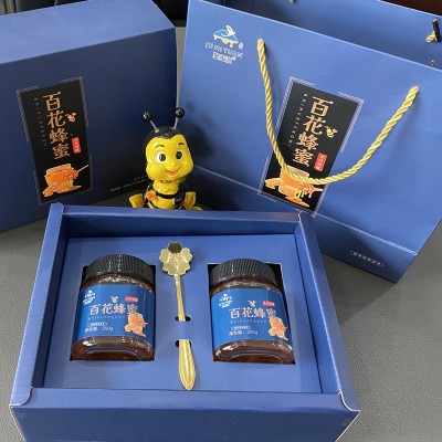 聚蜜源百花蜂蜜礼盒250克x2瓶/盒农家过节拜年送礼伴手礼结婚图3