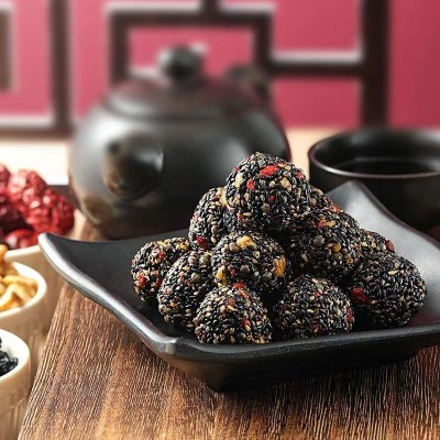 厂家批发五珍黑芝麻丸 芝麻球黑芝麻丸子网红零食核桃枸杞芝麻丸