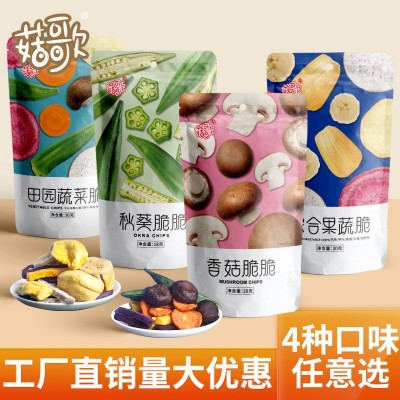 综合果蔬脆袋装香菇脆秋葵即食混合蔬菜果蔬干冻干水果干零食批发图2