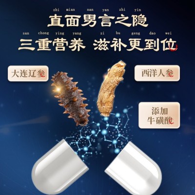 桂仁鸿宇牌海参西洋参牛磺酸胶囊牡蛎片鹿鞭玛咖正品男性成人保健图2