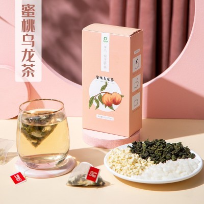 蜜桃乌龙茶 红润美颜三角包水果冷泡茶 蜜雪乌龙花果茶冰城水果茶