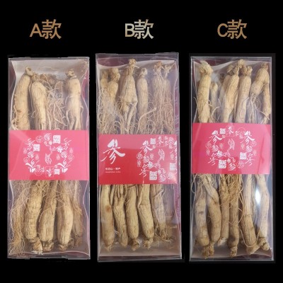 长白山白参原皮生晒参吉林土特产干人参园参全须8年大只盒装批发图2