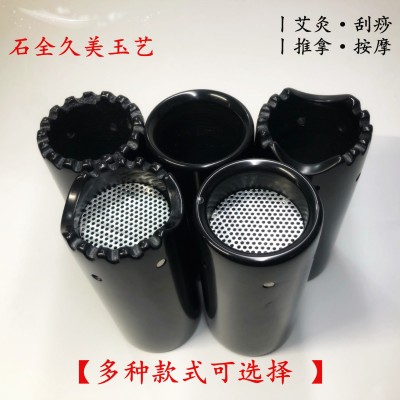 黑砭石雷火灸器具4CM粗艾条艾灸罐带齿艾灸筒按摩仪器新款图5