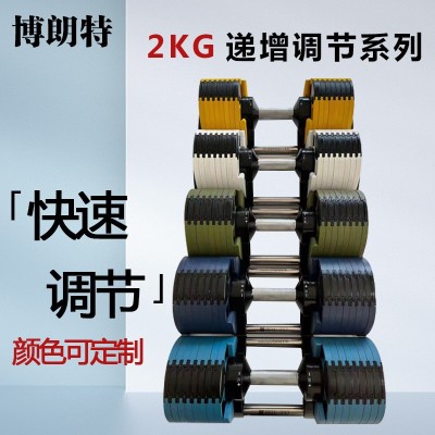 可调节哑铃铸铁喷涂哑铃防滚动哑铃套装健身器材家用20kg-38公斤图3
