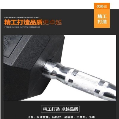 六角固定包胶哑铃家用健身器材男士商用六角包胶厂家图4