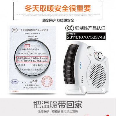 立奇取暖器暖风机电暖风家用省电浴室办公室台式电暖器迷你图5