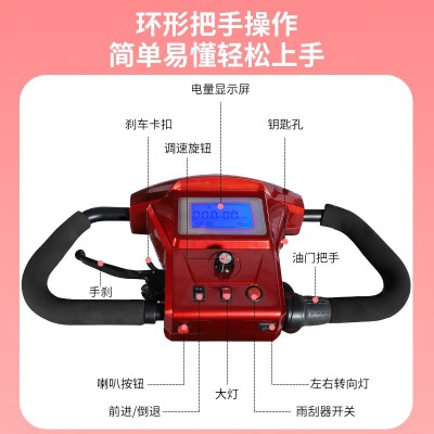 新款老年代步车四轮电动车家用小型接送孩子老人助力车电瓶车带棚图4