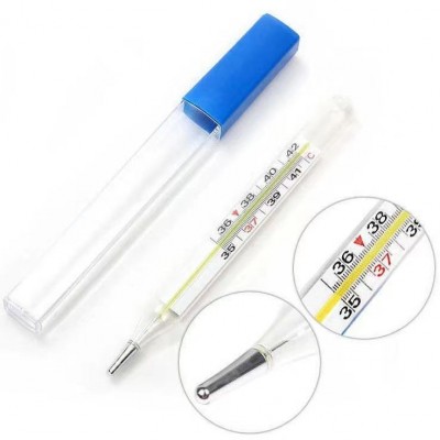 外贸水银体温计玻璃温度计大号家用腋下体温表儿童成人宽扁大刻度图5