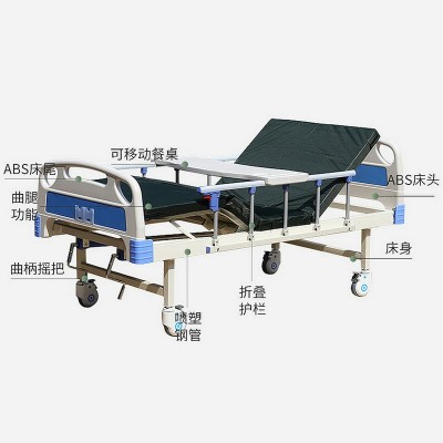 ABS单双摇护理床 家用多功能瘫痪老人病床养老院护理床医 疗诊断床图2