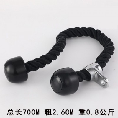 二头肌训练双头拉力绳健身房配件单头双头肱三头肌下压绳面拉把手图2