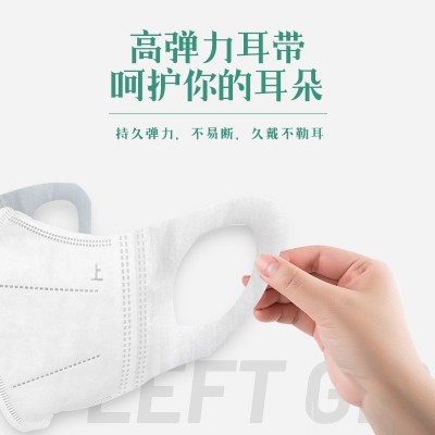 左左女薄荷口罩白色3D立体一次性防护口罩独立包装批发一件代发图5