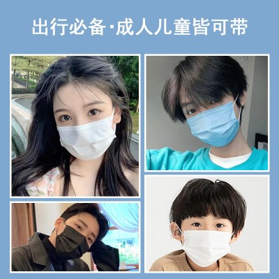 左左女成人儿童一次性口罩白色独立包装三层熔喷布现货批发图2