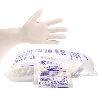 袋装橡胶检查手套厨房餐饮家用一次性乳胶手套独立装加厚医用手套图3