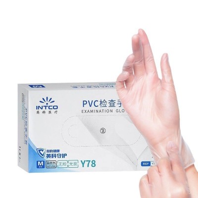 英科医疗一次性pvc手套食品级餐饮烘焙美容无粉透明防水医用手套图5