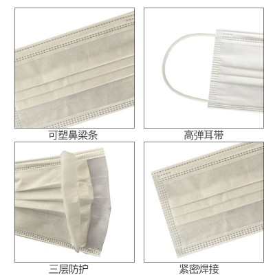 一次性三层医用外科口罩非儿童医用白色口罩图3