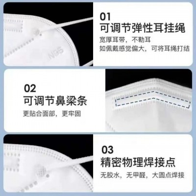 N95国标防护口罩3D立体5层双熔喷独立包装一次性口罩批发图2