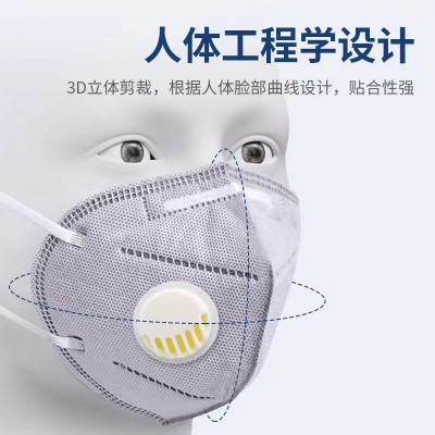 KN95口罩呼吸阀批发工业防粉尘防雾霾独立包装活性炭六层防护口罩图4