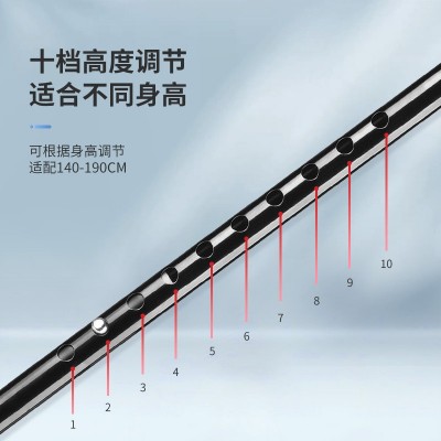 超艺铝合金手杖大四脚伸缩防滑拐杖带灯氧化两节拐棍扶手助行器图3