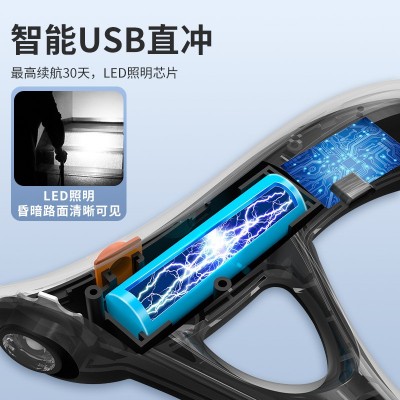 超艺拐杖智能报警充电带灯老年人拐杖四脚防滑多功能手杖图2