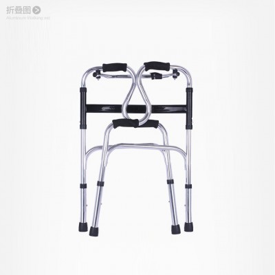 老人四脚助步器带轮带坐便多功能行走代步拐杖椅康复训练学步车图4