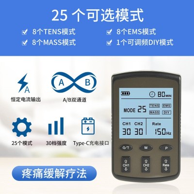 针灸电疗仪家用理疗脉冲按摩器贴颈椎腰部背部多功能电疗经络疏通图3