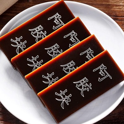 山东东阿鲁记 纯阿胶片阿胶块批发250g驴皮原块自熬阿胶糕铁盒装图5